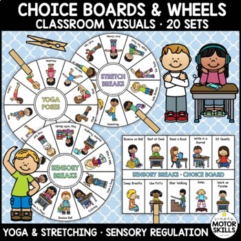 Preview of Choice Boards and Circles • Classroom Visuals • Sensory, Stretch, Yoga: 20 total