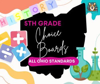Preview of Choice Boards for ALL 5th grade Math, Science, & Social Studies Ohio Standards