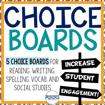Preview of Choice Boards for ELA and Social Studies - Middle School Choice Boards