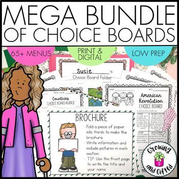 Preview of Choice Boards for Enrichment & Early Finishers - Includes 65+ Menus and Growing!