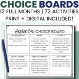 Gifted and Talented Choice Boards - Year-Long Activities f