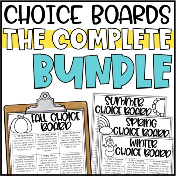 Preview of Early Finisher Activities and Choice Boards BUNDLE