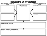 Choice & Consequences Behavior Reflection Sheet (Editable)