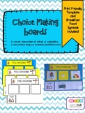 CHOICE MAKING BOARD WITH PICTURE SYMBOLS