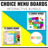 Choice Boards Digital and Print Menus for K-2