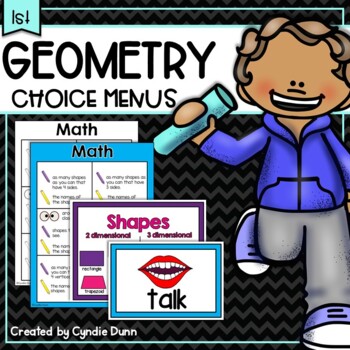 Preview of Choice Menus Choice Boards First Grade Geometry Boards Early Finishers