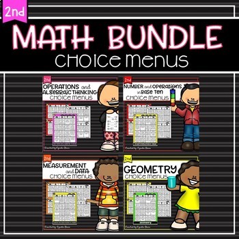 Preview of Choice Menus Choice Boards Math Second Grade BUNDLE Early Finishers