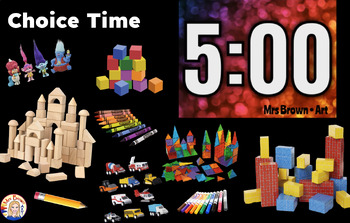 Preview of Choice Time and Clean Up Timer - Google Slides Art Lesson {MrsBrown.Art}