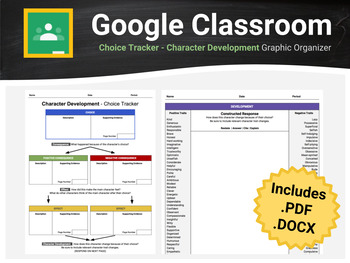Preview of Choice Tracker - Character Development Graphic Organizer For Google Classroom