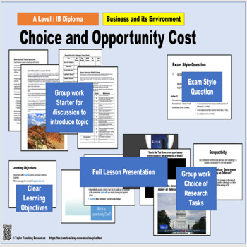 Preview of Choice + Opportunity Cost - AP/ A Level/IB Diploma Business-Full Lesson