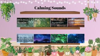 Preview of Choice board- Calming sounds for classroom, No Prep, Easy to use, 40 links