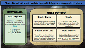 Preview of Choiceboard Template (for LOTE, English, Social Studies)
