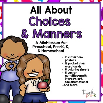 Preview of Choices & Manners Minilesson for Preschool, PreK, K, & Homeschool