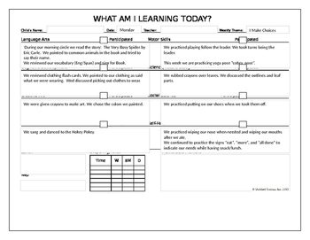 Preview of I Make Choices Week Daily Lesson Plans & Vocabulary