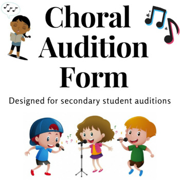 Preview of Choir or Vocal Audition Form