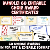 Choir Awards BUNDLE - 60 Fun Editable Award Certificates f