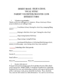 Choir/Band Parent Volunteer/Booster Interest Form