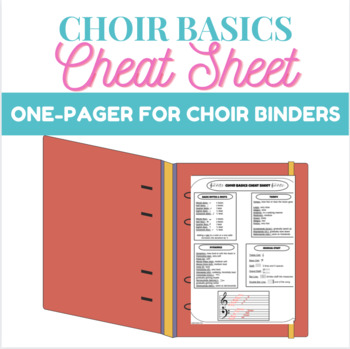 Preview of Choir Basics Cheat Sheet: One-Pager for Middle School Choir Binders