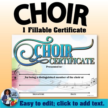 Preview of Choir Certificate