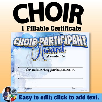 Preview of Choir Certificate 4