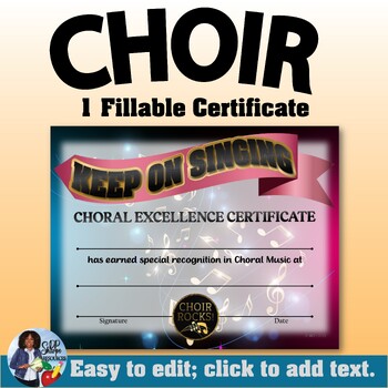 Preview of Choir Certificate 6