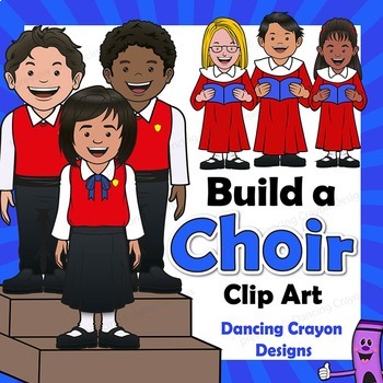 Preview of Children's Choir Clip Art | Choristers and Risers | Kids Chorus