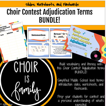 Preview of Choir Contest / Adjudication BUNDLE!! Worksheets, Flashcards, and Slides!