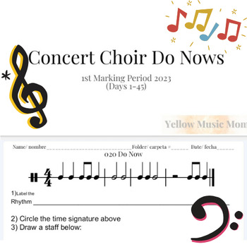 Preview of Choir Do Nows- Semester 1 (days 1-90) Google Slides Version