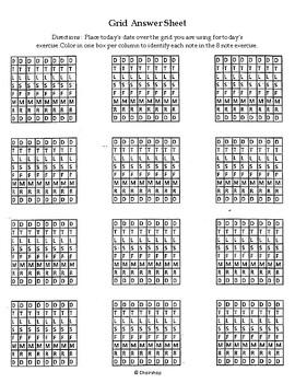 Preview of Choir Ear Training Grid Template- Answer Document