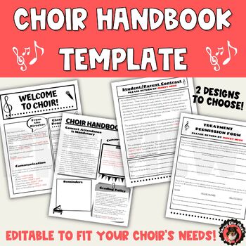 Preview of Choir Handbook Template-Fully editable to fit the needs of your choir!