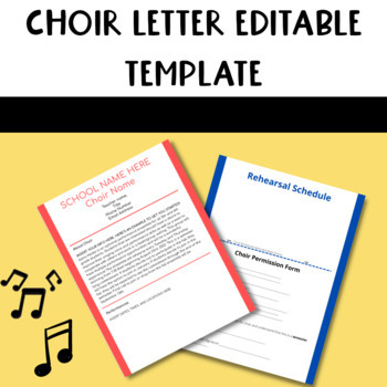 Preview of Choir Letter Template EDITABLE 