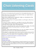 Choir Listening Cards: Focus Questions for Evaluation and 