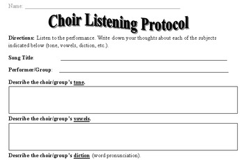 Preview of Choir Listening Protocol