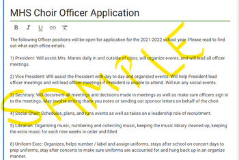 Preview of Choir Officer Application