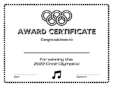 Choir Olympics Certificate B&W