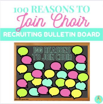 Preview of Choir Recruiting: 100 Reasons To Join Choir Bulletin Board + Door Decor
