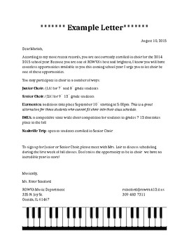 an application letter to join a choir
