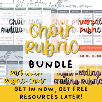 Preview of Choir/GM Rubric BUNDLE - Get in early, get *free resources*