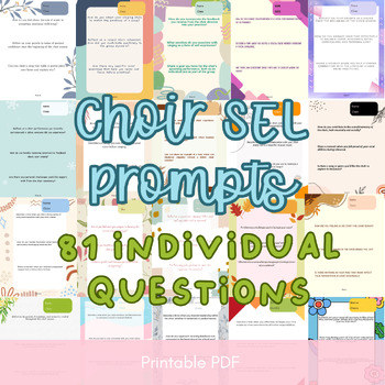 Preview of Choir SEL Questions/Prompts/Journal - 81 Questions