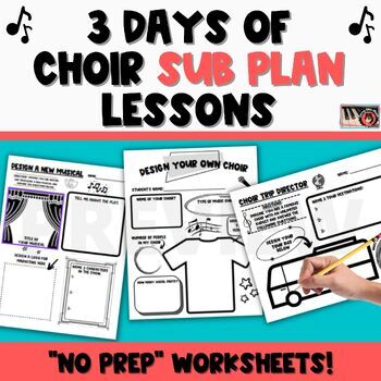 Preview of Choir Sub Plans - 3 Days of NO PREP, Fun Lessons Perfect for Middle School