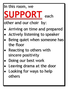 Preview of Choir Support Poster