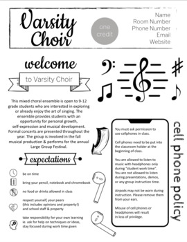 Preview of Choir Syllabus - Easy to edit in Google Slides!