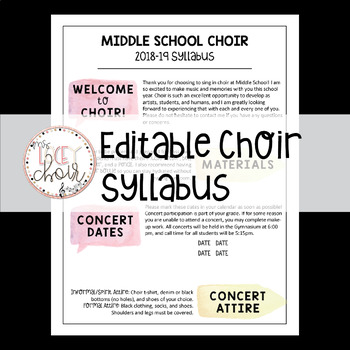 Preview of Choir Syllabus Template