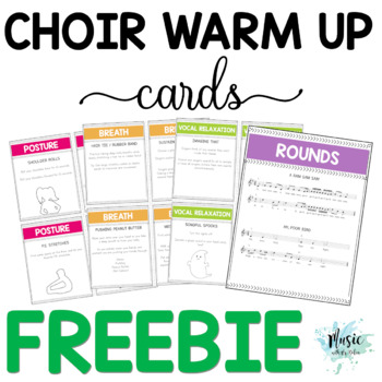 Preview of Choir Warm Up Cards and Rounds – FREEBIES (12 Warm ups and 2 Rounds)