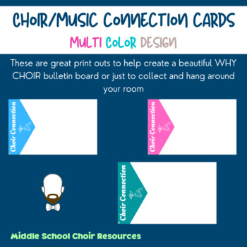 Preview of Choir Why/Connection Card (Multi Color Design) - Bulletin Board Idea