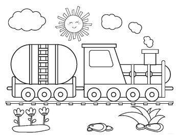 trains coloring pages