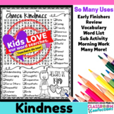 Choose Kindness Word Search : Early Finishers : Morning Wo