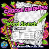 Choose Kindness Word Search Puzzle Activity Page & Colorin
