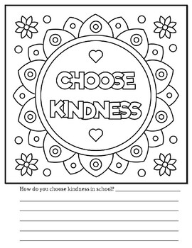 Choose Kindness Worksheet By Art Room Tools Teachers Pay Teachers