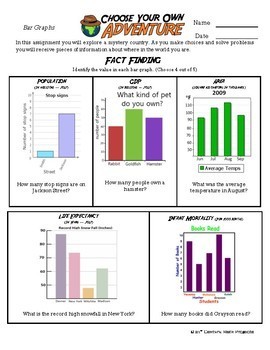 Adventure Math Worksheet -- Bar Graphs -- Bulgaria by Clark Creative Math